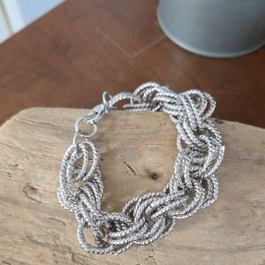 ERWIN PEARL Vintage Silvertone Chain Bracelet